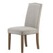 Upholstered Natural/Antique Brass Dining Chair in Smoke Gray