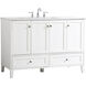 Sommerville 48 X 22 X 34 inch White and Brushed Nickel with Calacatta Quartz Vanity Sink Set