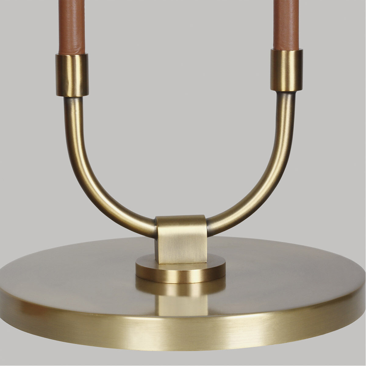 Katie 30 inch 9.50 watt Time Worn Brass / Saddle Leather Table Lamp Portable Light