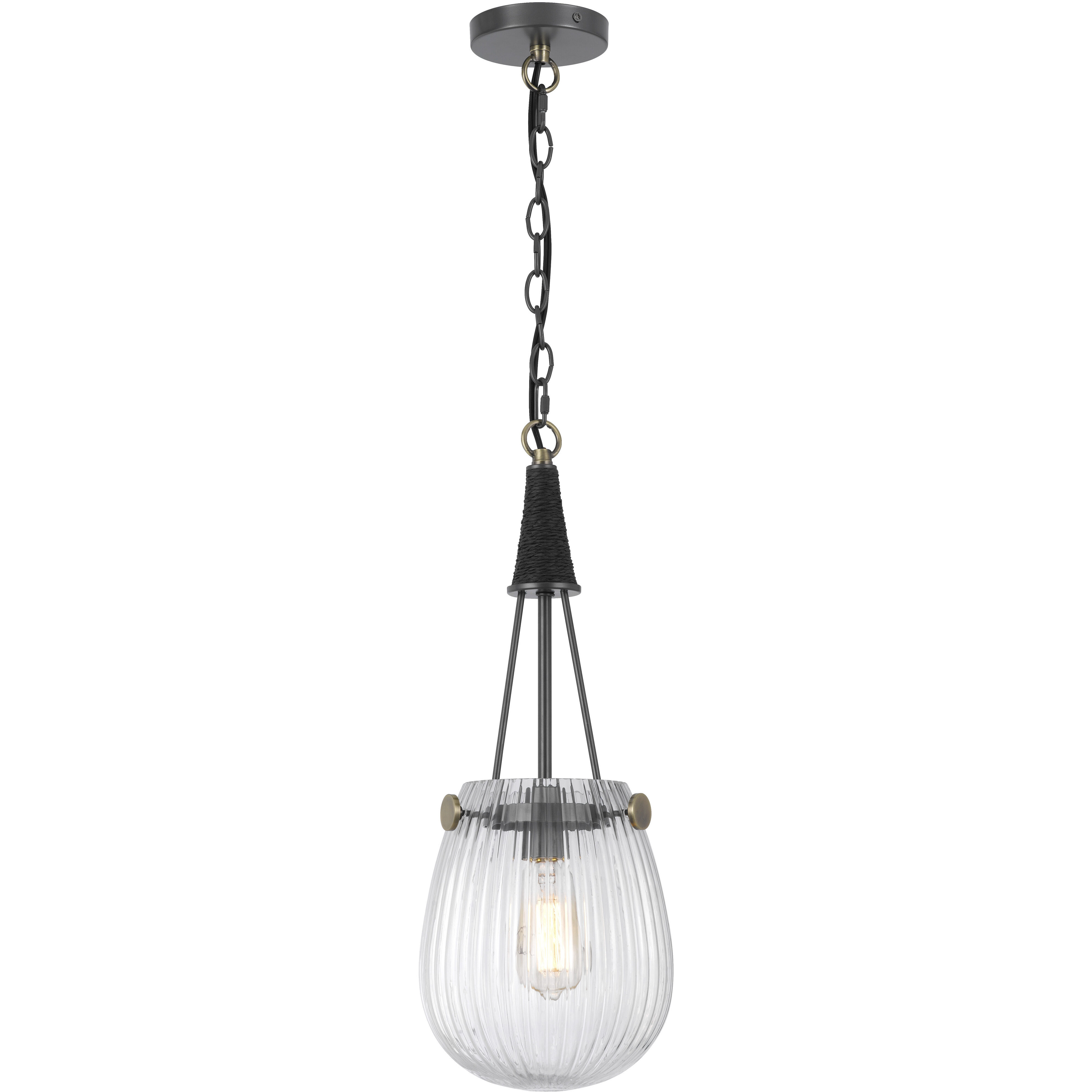 Cordoba 1 Light 8.25 inch Iron Grey and Antique Brass Pendant Ceiling Light