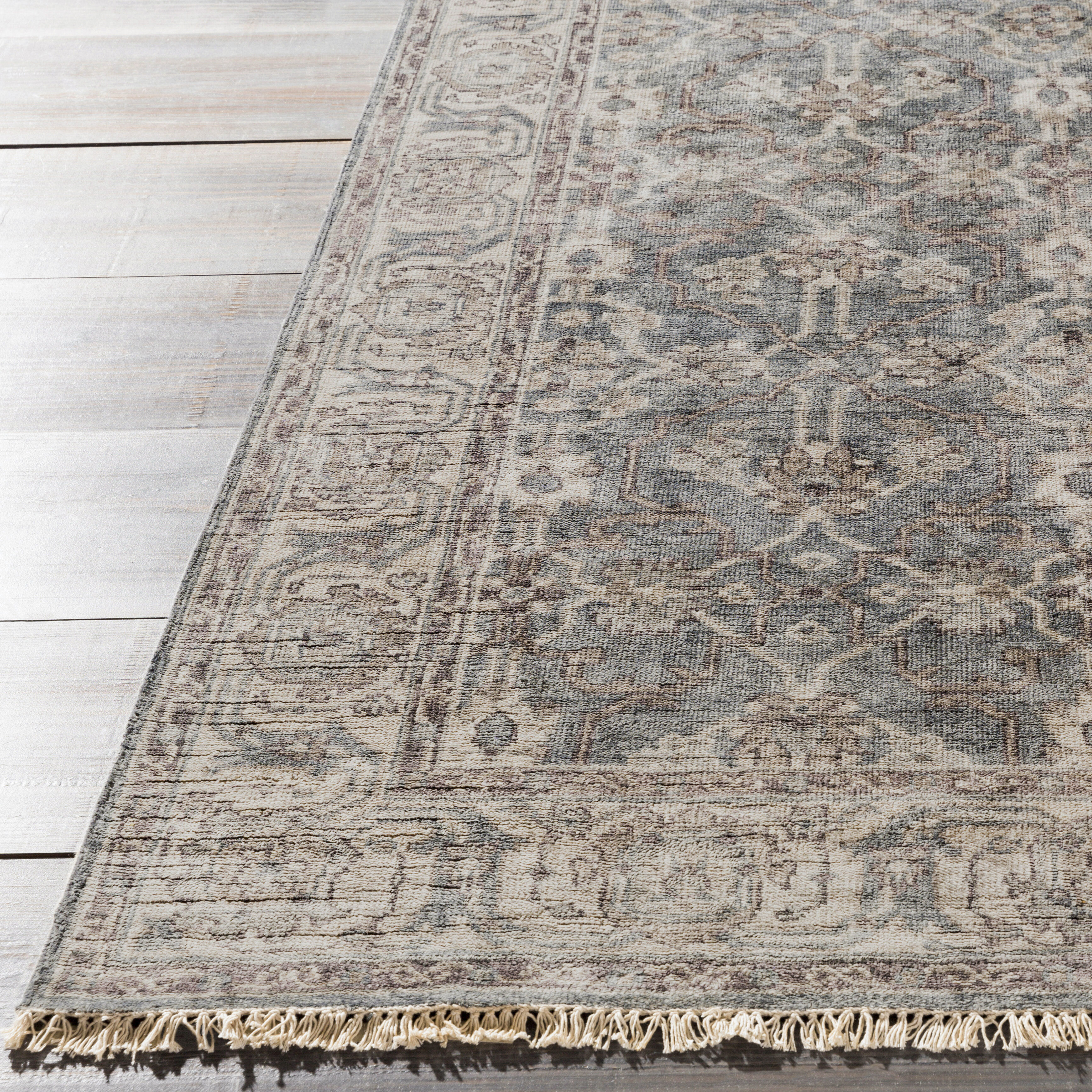 Theodora 108 X 72 inch Medium Gray Rug in 6 X 9, Rectangle