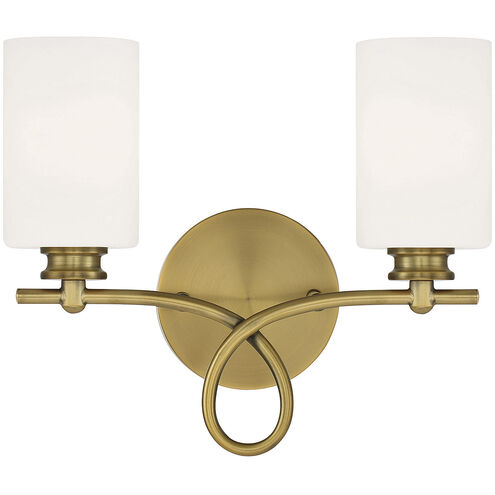 Woodbury 2 Light 14 inch Warm Brass Bathroom Vanity Light Wall Light