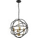 Octavia 4 Light 18 inch Brass and Dark Brown Pendant Ceiling Light
