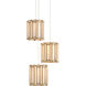 Daze 3 Light 11 inch Antique Brass Multi-Drop Pendant Ceiling Light