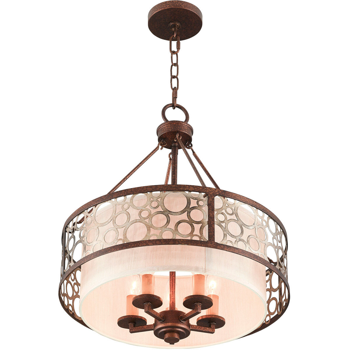 Avalon 5 Light 18 inch Palacial Bronze with Gilded Accents Chandelier Ceiling Light