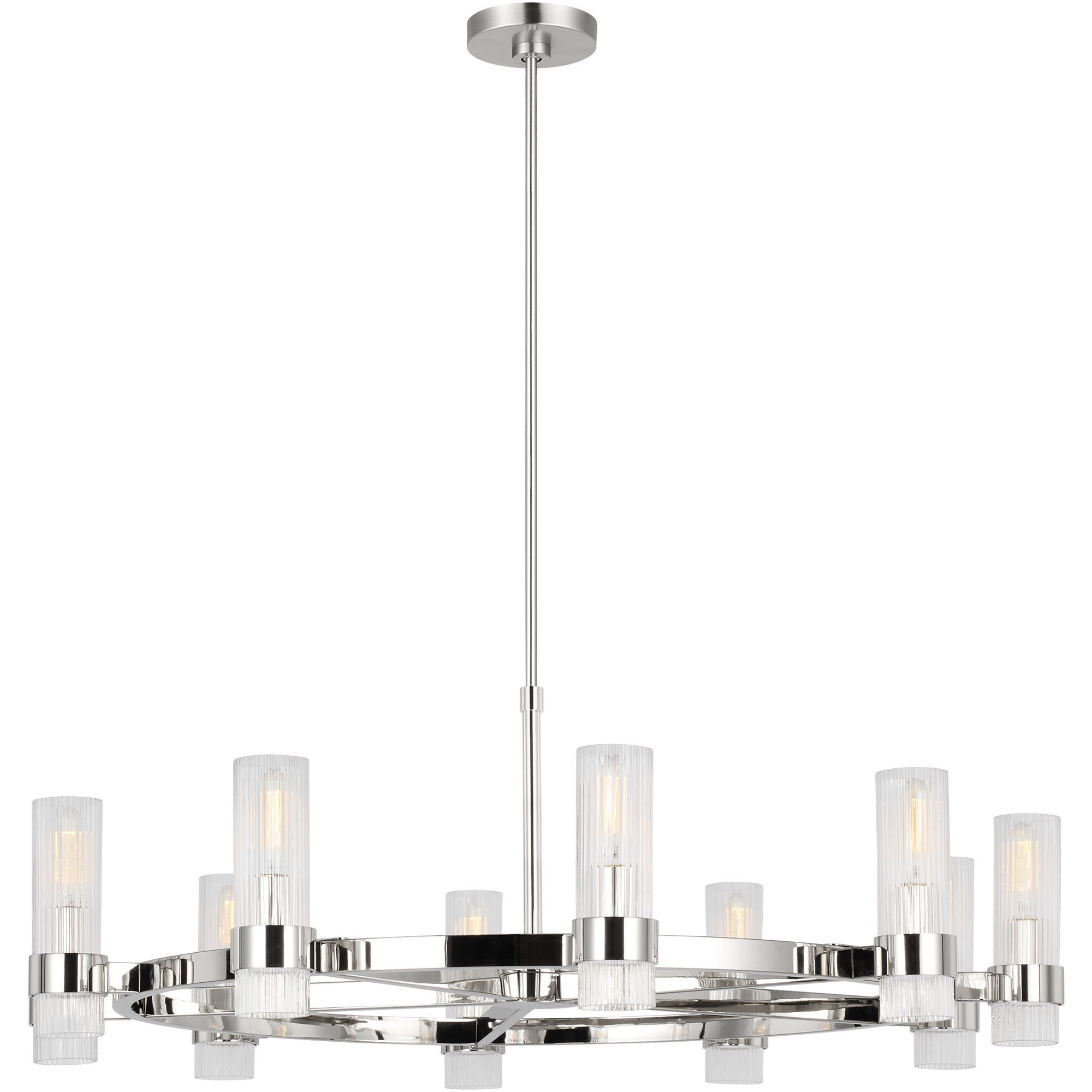C&M by Chapman & Myers Geneva 8 Light 42 inch Polished Nickel Chandelier Ceiling Light