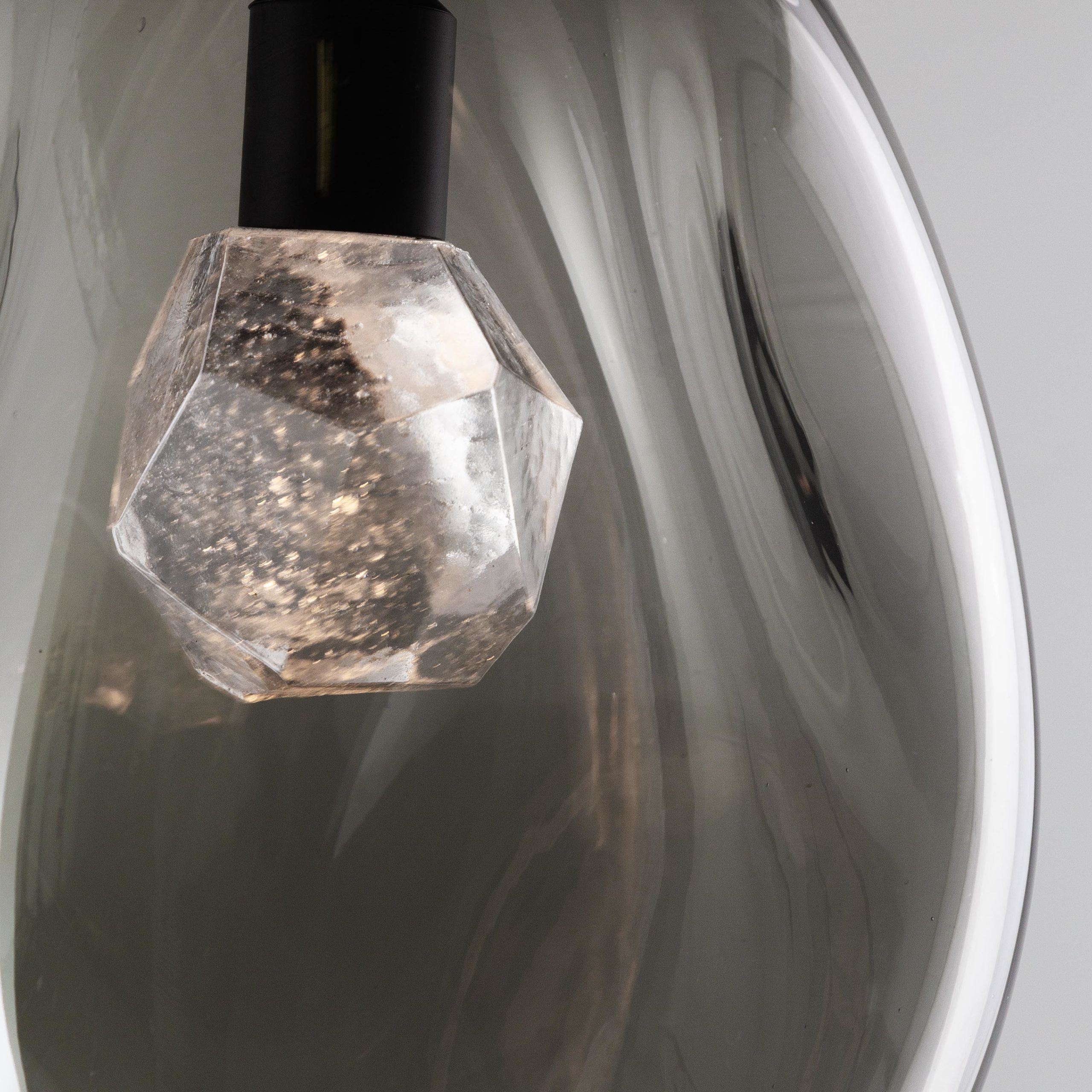 Cosmos LED LED 31.9 inch Gilded Brass Chandelier Ceiling Light in 3000K LED, Clear Geo Inner with Bronze Cosmos Outer, Round Multi-Port