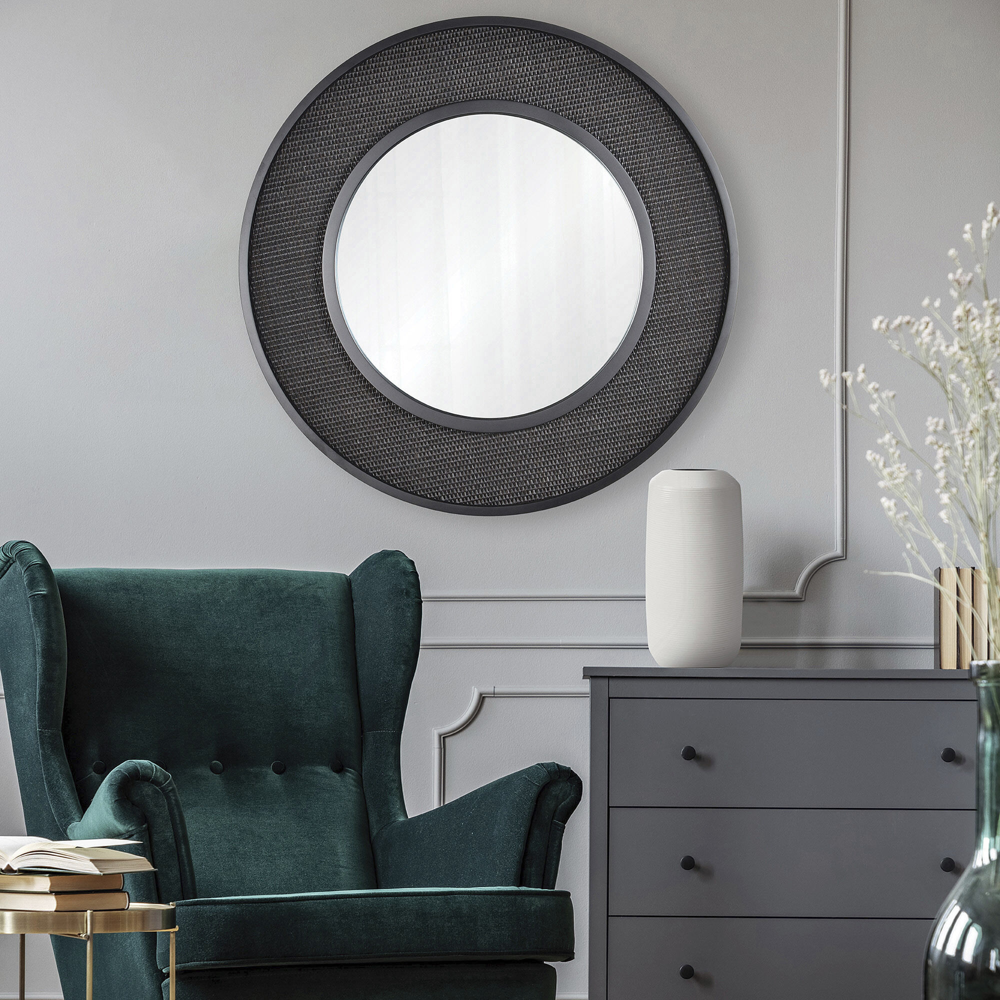 Garibaldi 35.43 X 35.43 inch Black and Clear Mirror