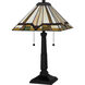 Tiffany 23 inch 75.00 watt Matte Black Table Lamp Portable Light, Tiffany