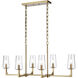 Fitzroy 6 Light 36 inch Lacquered Brass Linear Chandelier Ceiling Light