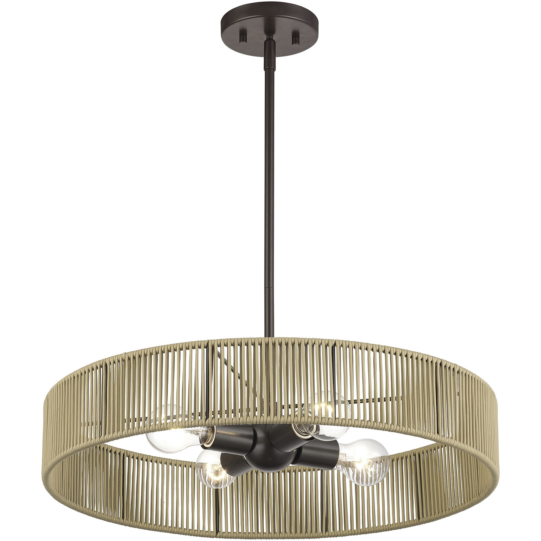 Goldiemesh 4 Light 22 inch English Bronze Pendant Ceiling Light