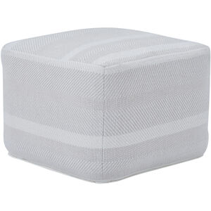 Renaud 14 inch Light Grey and Ivory Pouf