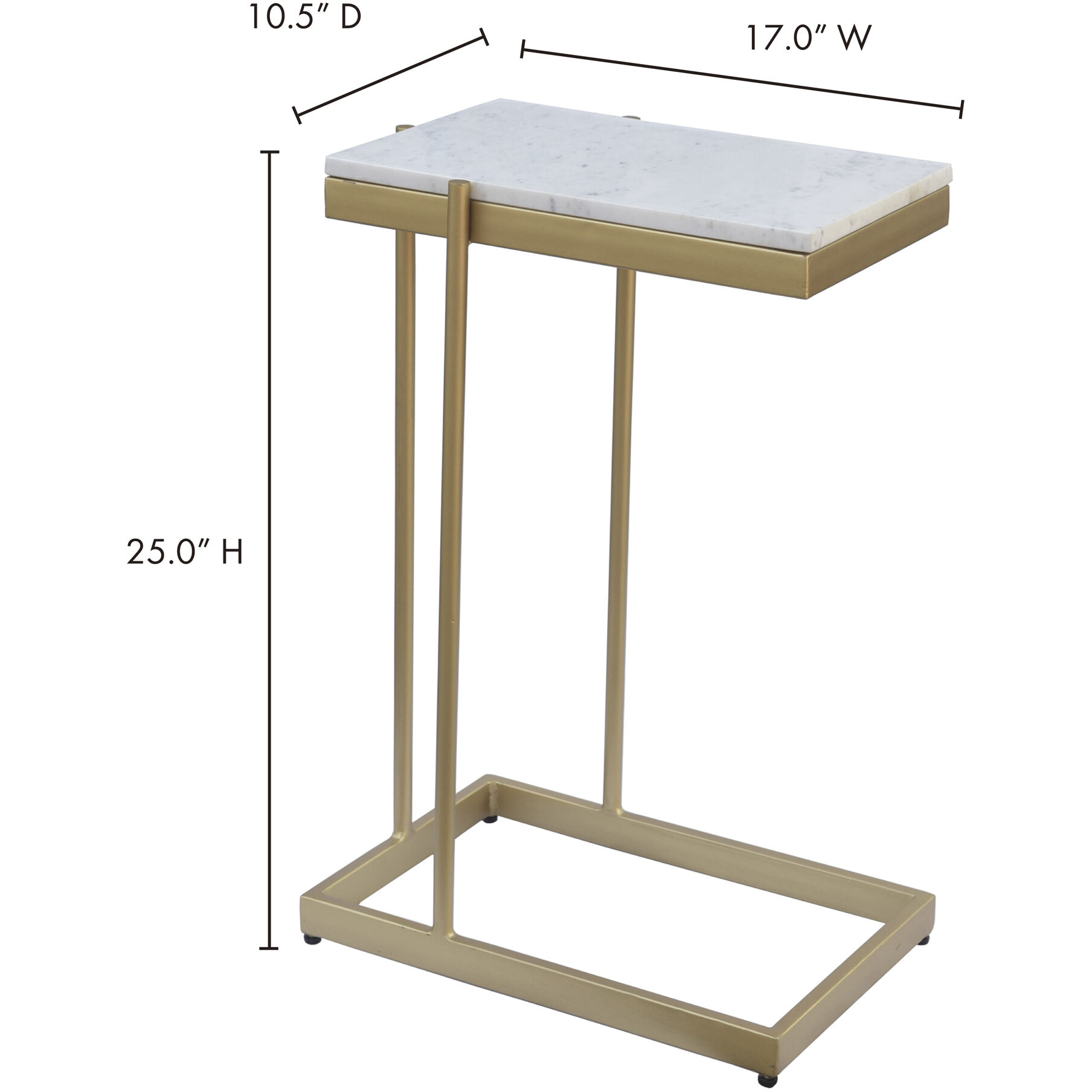 Sulu 25 X 17 inch White C Table