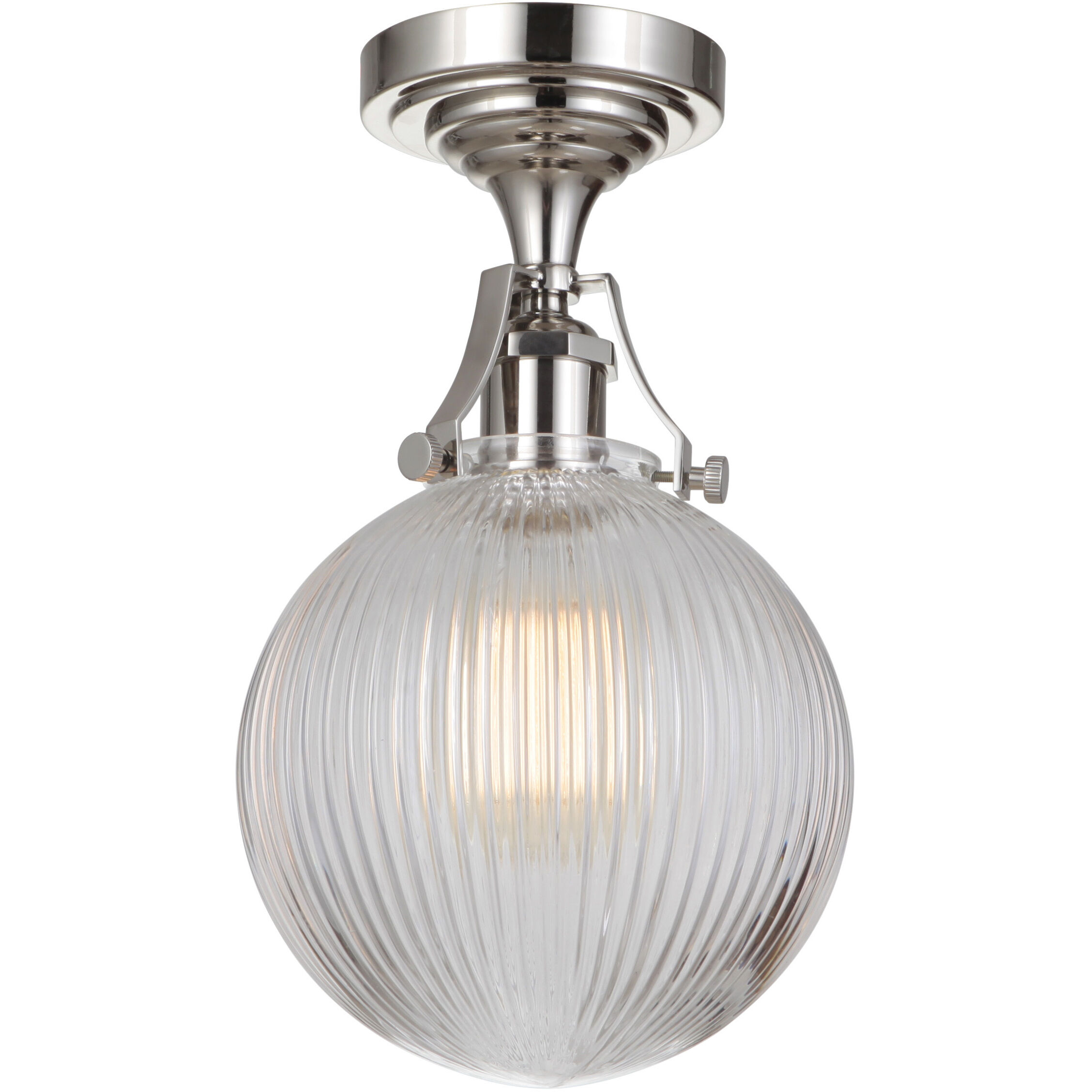 Gallery State House 1 Light 7.75 inch Polished Nickel Semi Flush Ceiling Light