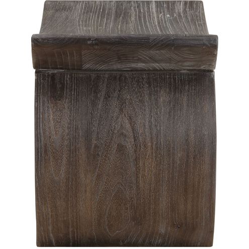 Connor 17 inch Reclaimed Elm Wood and Walnut Accent Stool
