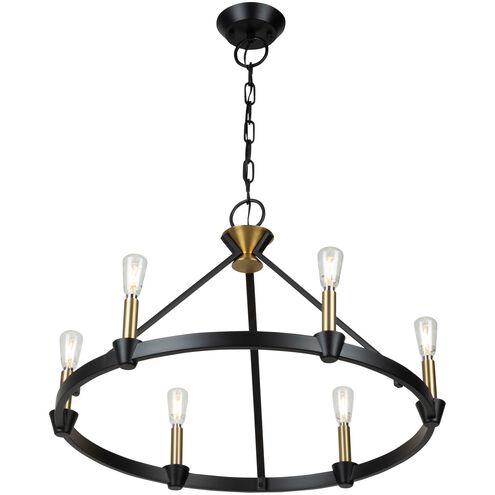 Notting Hill 6 Light 26 inch Black and Brushed Brass Down Chandelier Ceiling Light