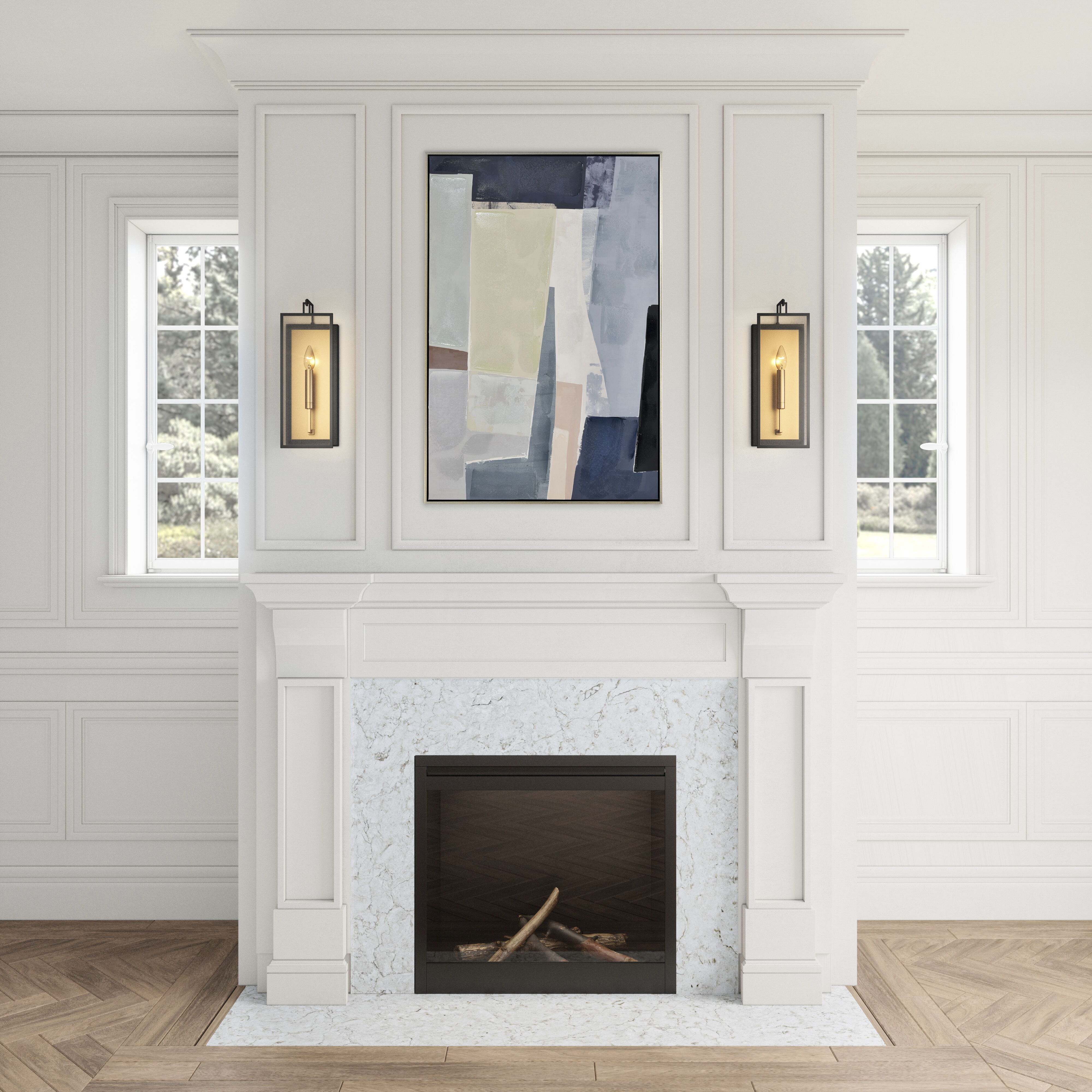 Gianni Sconce Wall Light in Matte Black with Gold