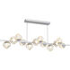 Luna LED 72 inch Classic Silver Chandelier Ceiling Light in 3000K LED, Zircon Inner - Amber Outer, Twisted Branch