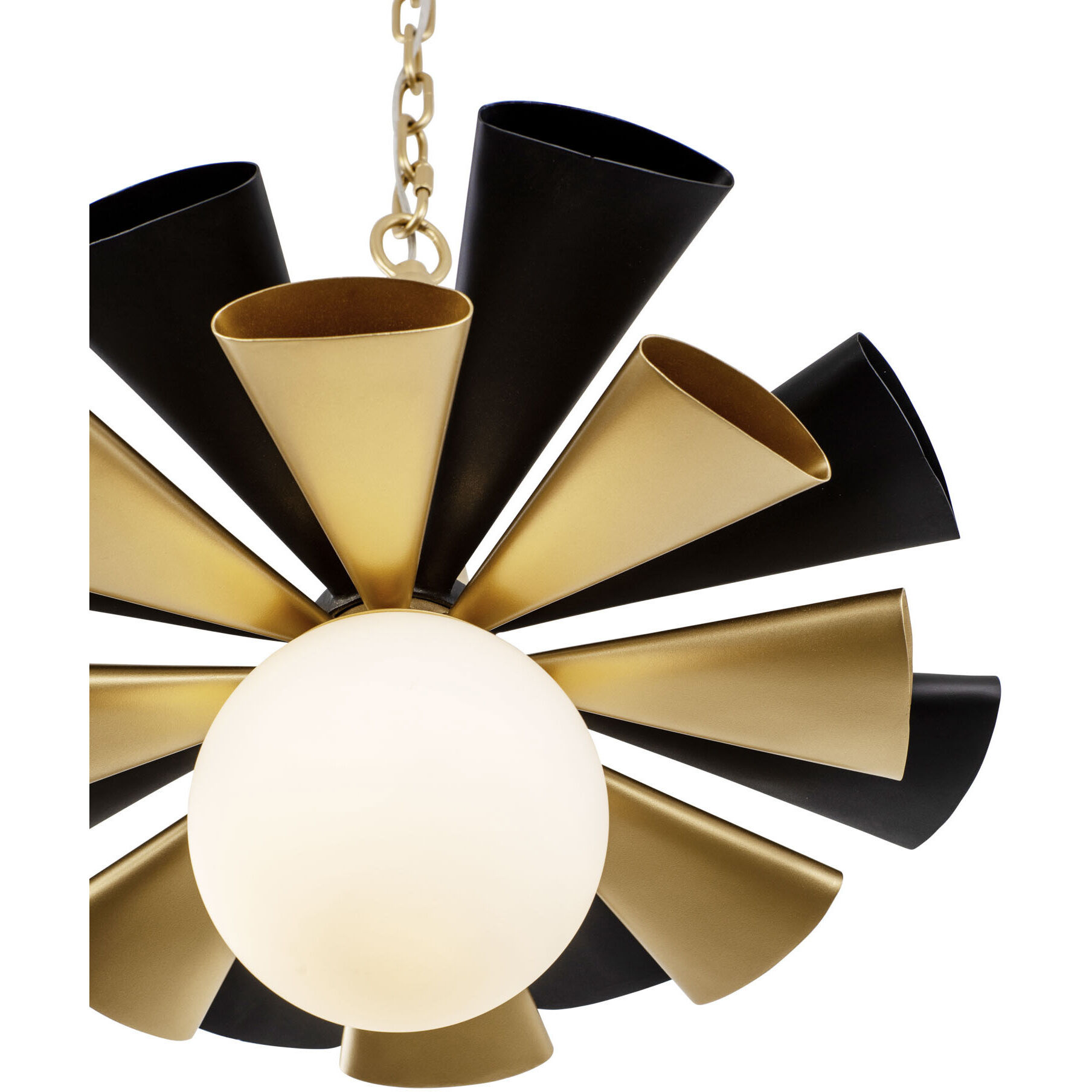 Daphne 1 Light 18.5 inch Matte Black and French Gold Pendant Ceiling Light