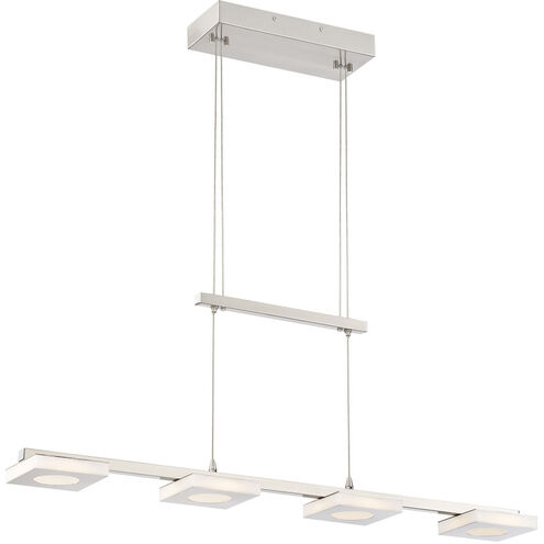 Atlanta 4 Light 35 inch Nickel-Matte Linear Pendant Ceiling Light