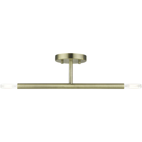Copenhagen 2 Light 5.13 inch Antique Brass Semi-Flush Ceiling Light