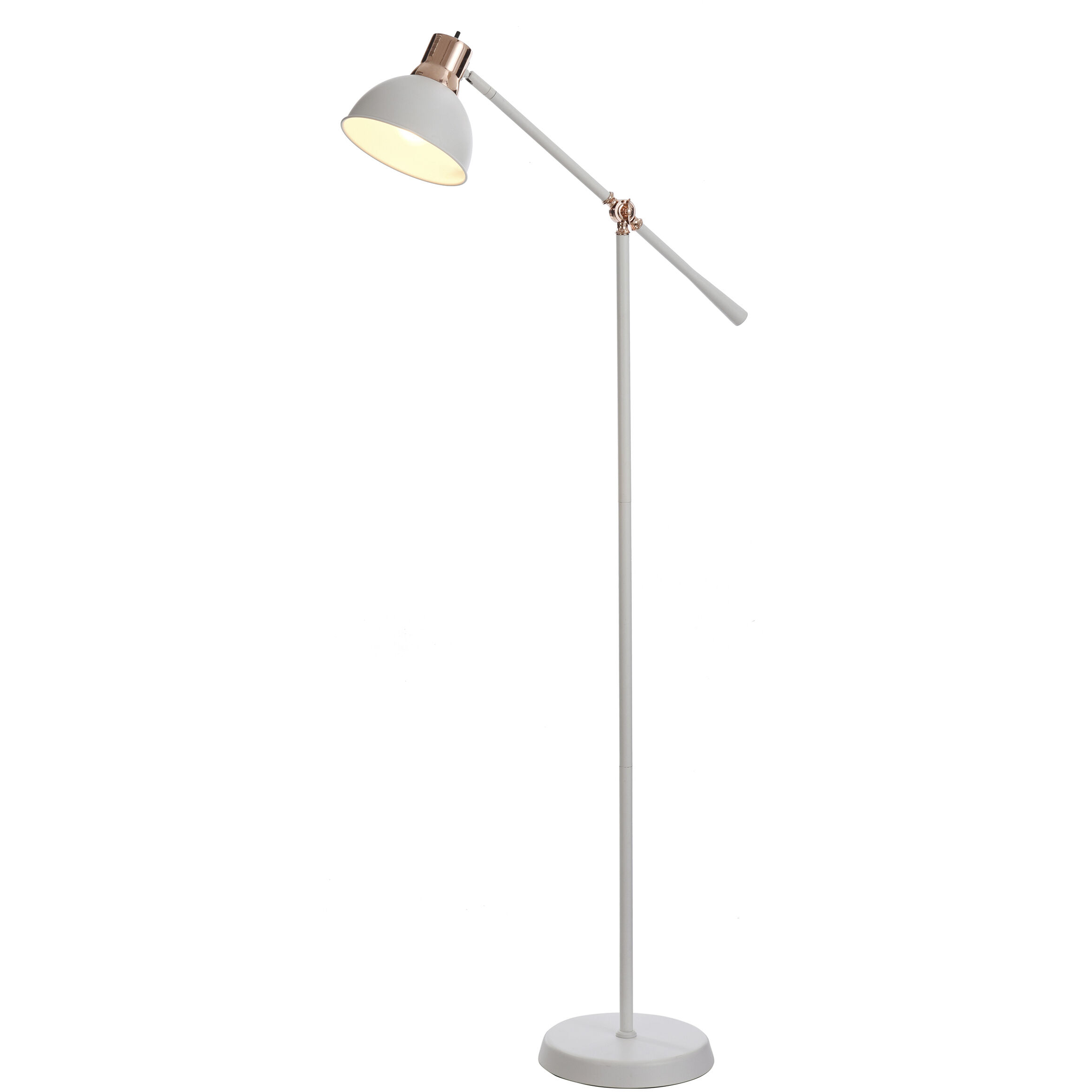 Signature 58 inch 40 watt White and Copper Floor Lamp Portable Light