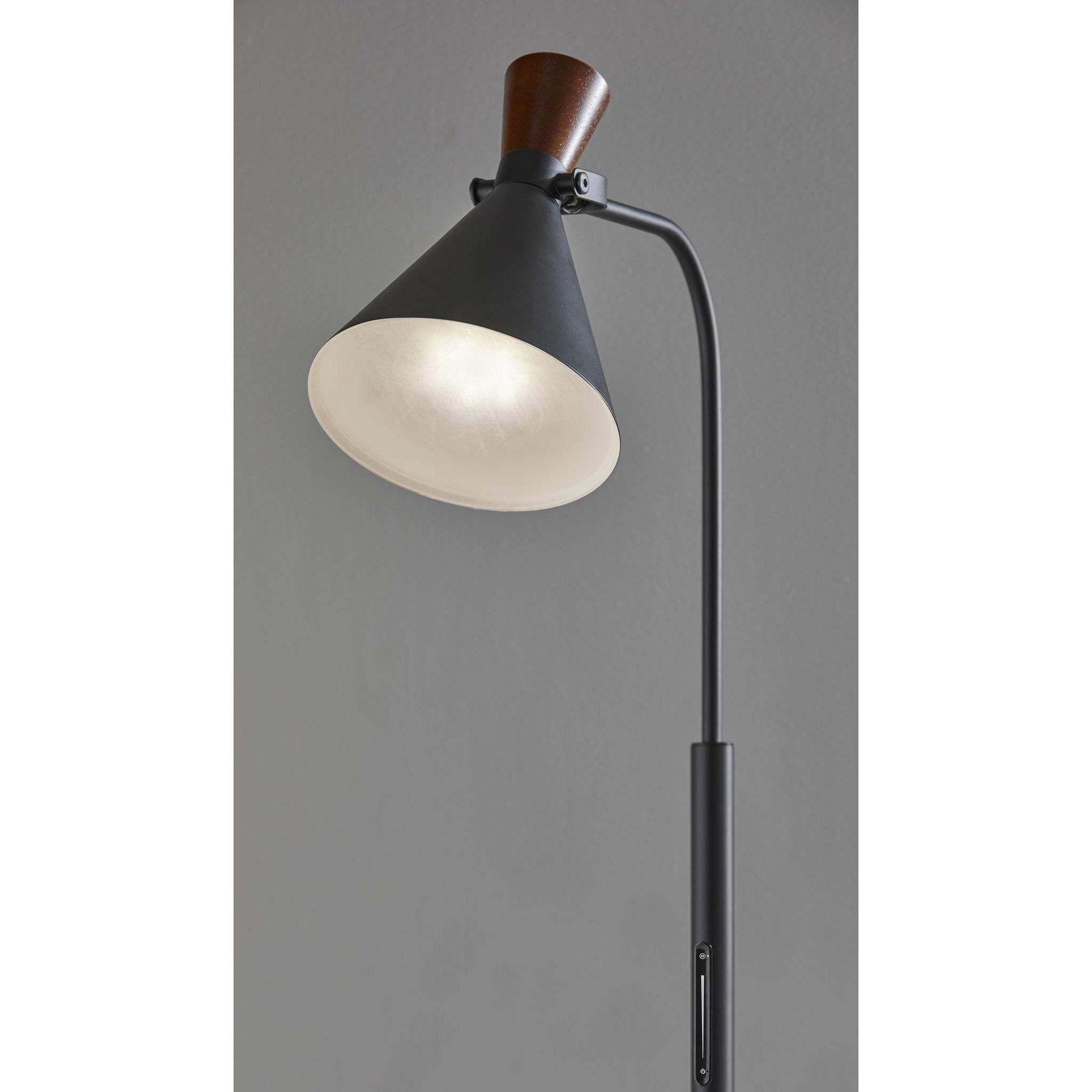Sophia 52 inch 6.00 watt Black/Walnut Floor Lamp Portable Light