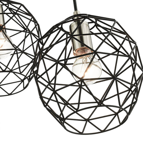 Geometrix 3 Light 20 inch Black Pendant Ceiling Light