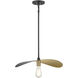 Stella 1 Light 20 inch Matte Black with Natural Brass Pendant Ceiling Light