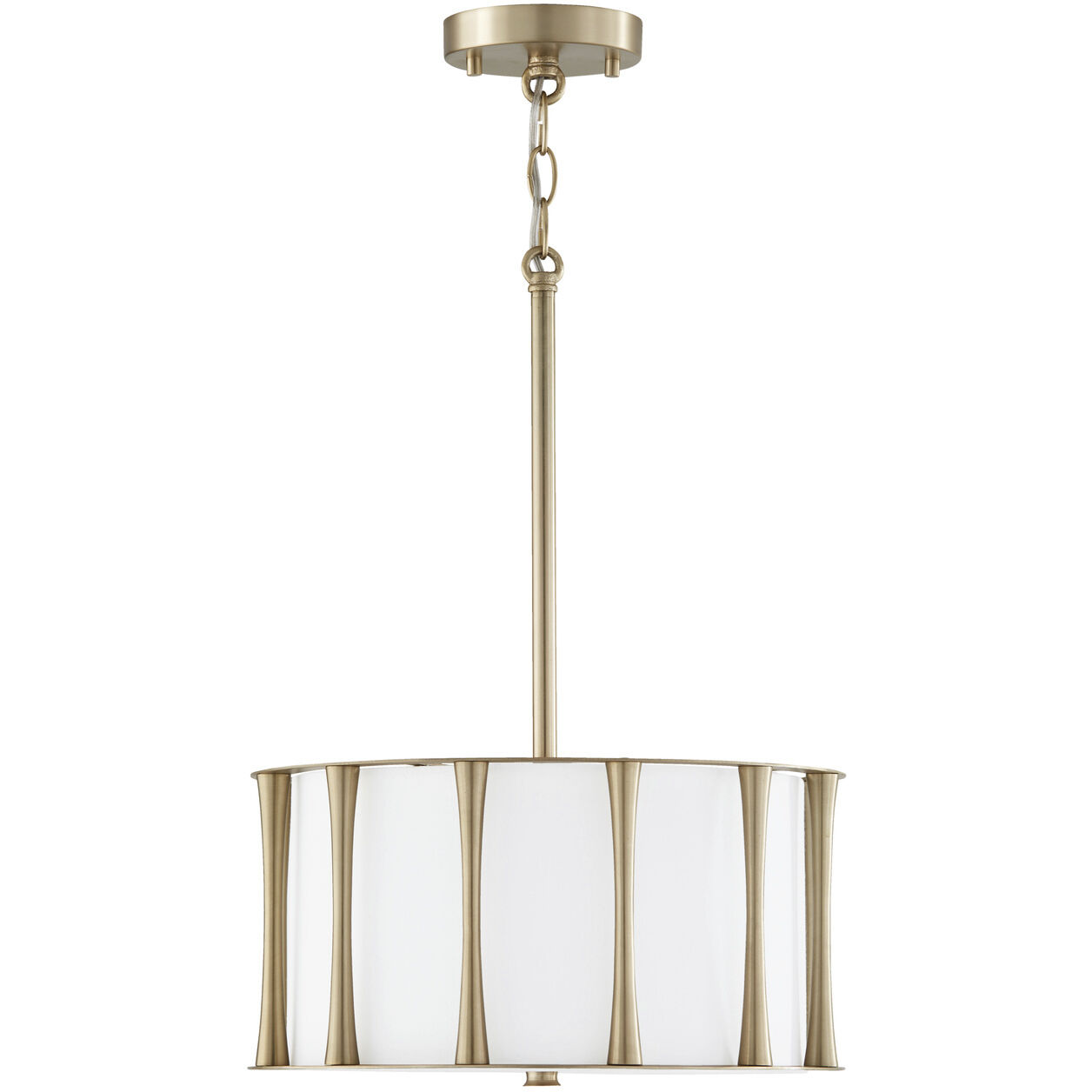 Bodie 3 Light 15 inch Matte Brass Semi-Flush Mount Ceiling Light, Convertible Dual Mount