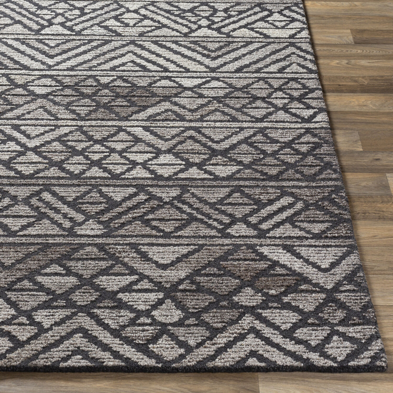 Tahoma 90 X 60 inch Camel/Charcoal/Dark Brown/White Rugs