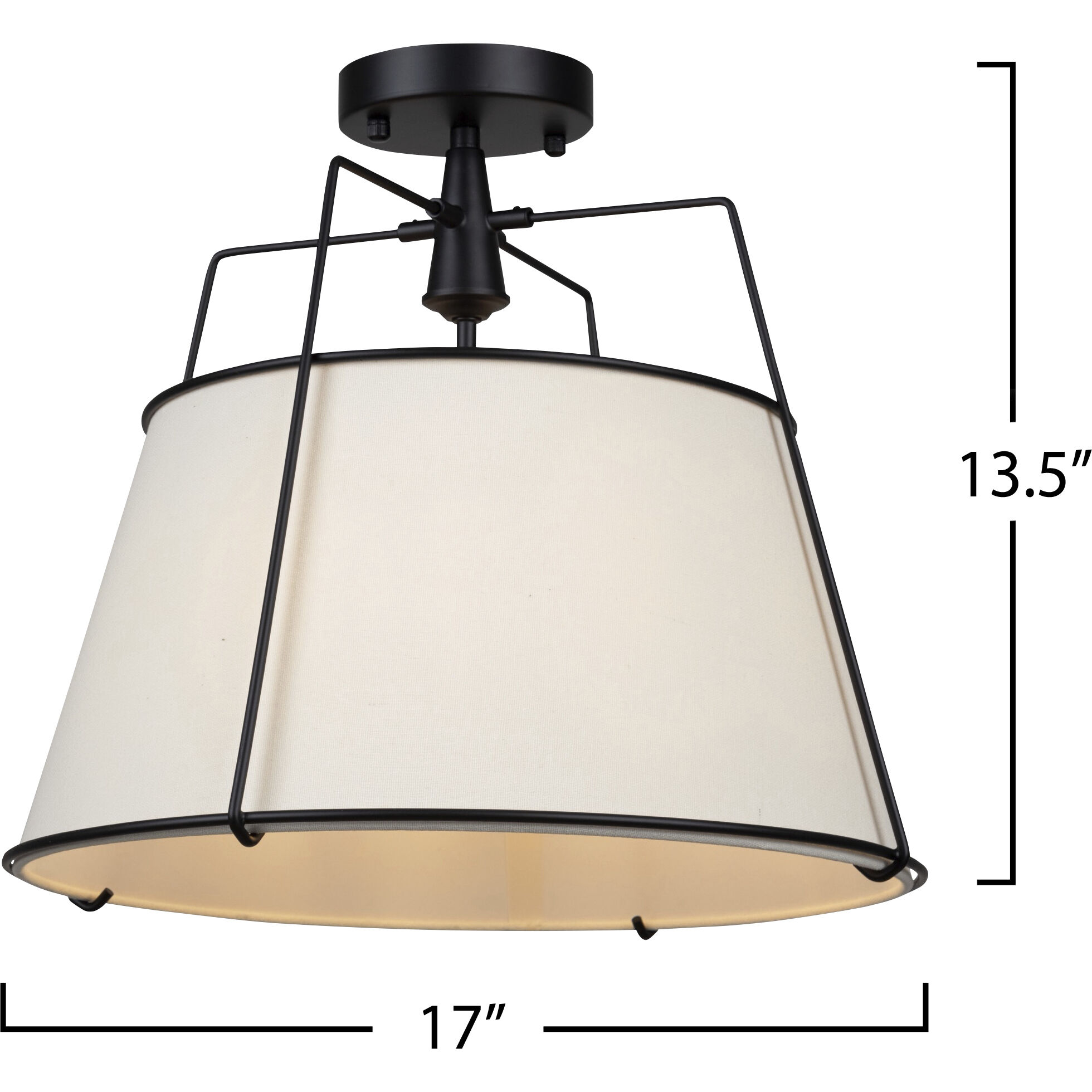 Pullman LED 17 inch Black Semi-Flush Mount Ceiling Light