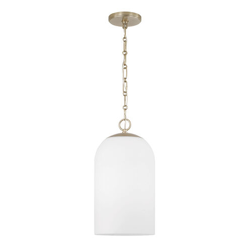 Cleo 1 Light 9 inch Matte Brass Pendant Ceiling Light