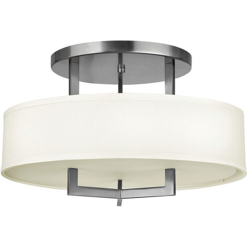 Hampton LED 20 inch Antique Nickel Indoor Semi-Flush Mount Ceiling Light