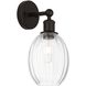 Edison Preston Armed Sconce Wall Light in Oil Rubbed Bronze, Clear