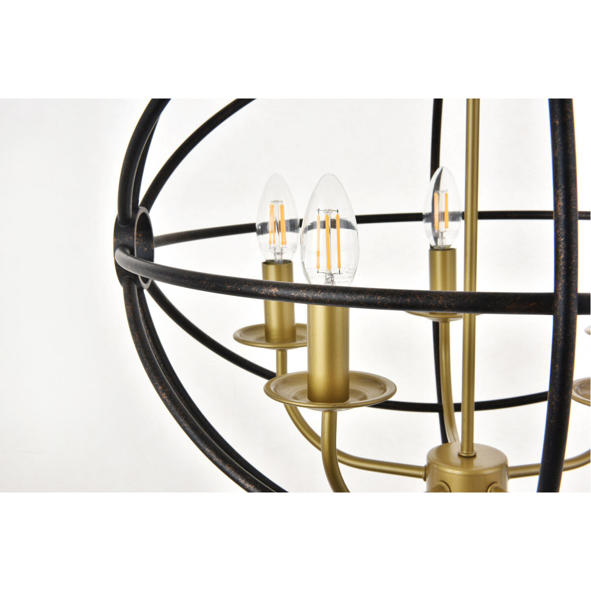 Octavia 5 Light 20 inch Brass and Dark Brown Pendant Ceiling Light