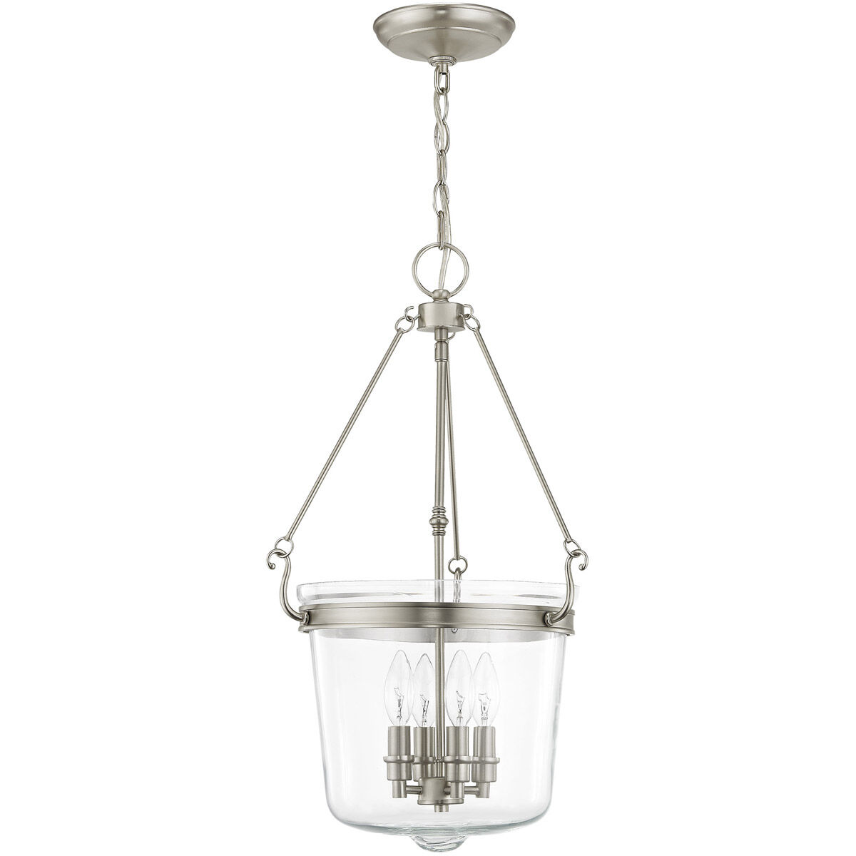 Rockford 4 Light 14.25 inch Brushed Nickel Pendant Ceiling Light