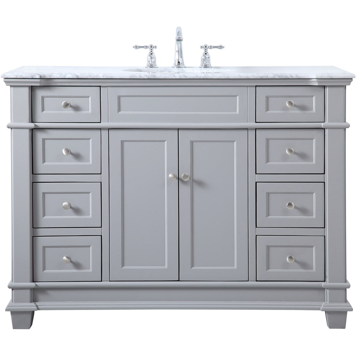 Wesley 48 X 21.5 X 35 inch Grey Vanity Sink Set in Gray