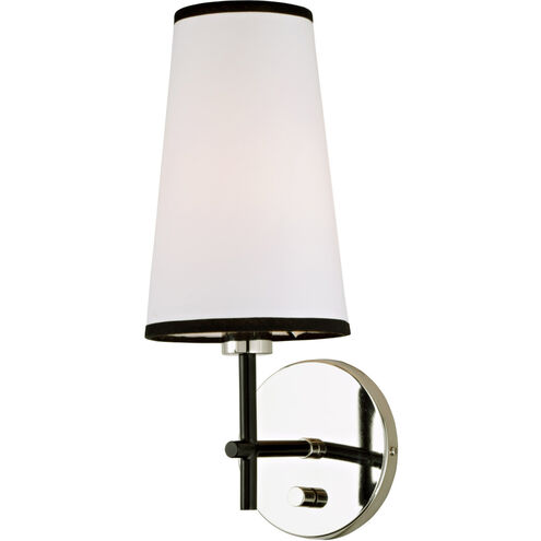 Bellevue 1 Light 6 inch Polished Nickel and Black Wall Sconce Wall Light
