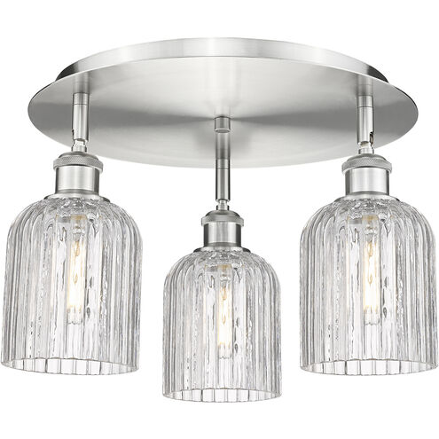 Ballston Bridal Veil 3 Light 16.75 inch Satin Nickel Flush Mount Ceiling Light