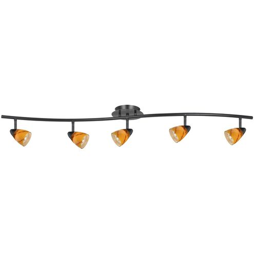 Serpentine 5 Light 120V Dark Bronze Rail Fixture Ceiling Light