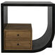 Burton 30 X 28 inch Hand Rubbed Black Side Table, Right