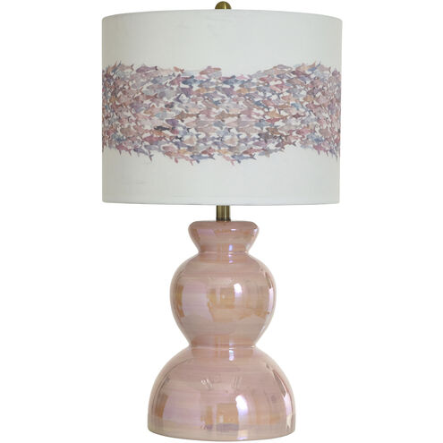 Pearlescent 28.5 inch 100.00 watt Pearlescent Pink Table Lamp Portable Light