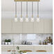 Ballston Cobbleskill 5 Light 36.5 inch Satin Gold Linear Pendant Ceiling Light