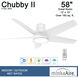 Chubby II 58 inch Flat White Indoor/Outdoor Ceiling Fan, Wifi