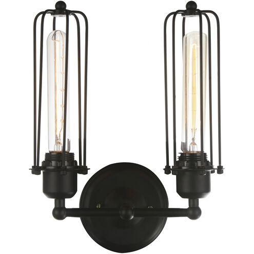 Benji 2 Light 10 inch Black Wall Light