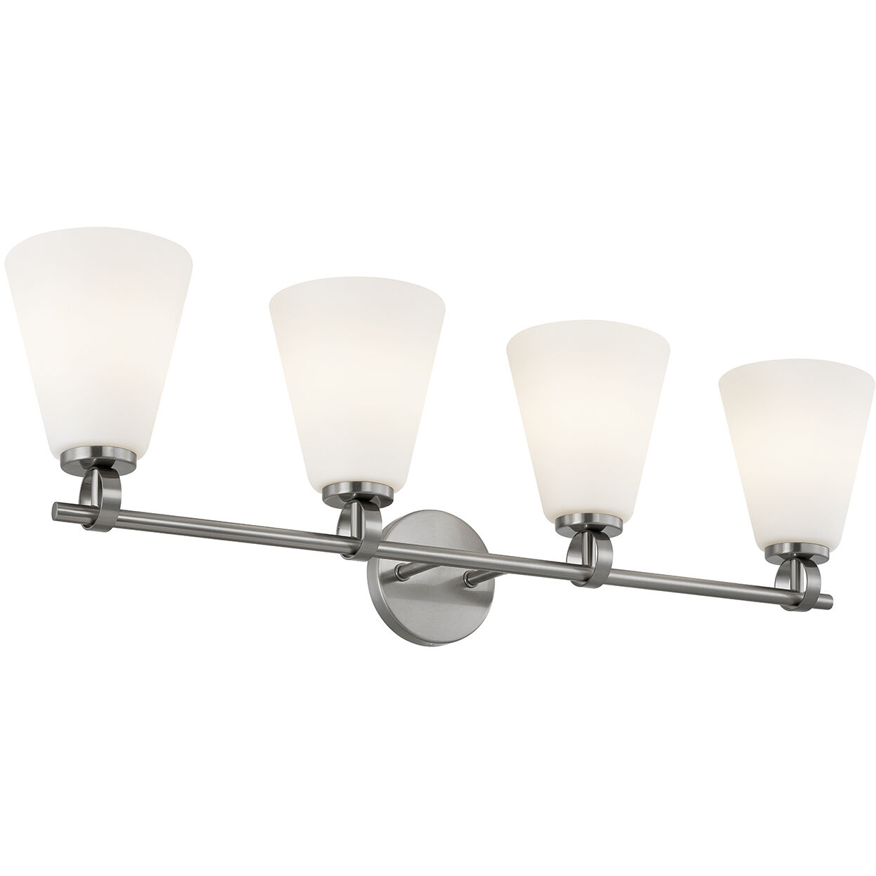 Fusion Collection - Bolzano Family 4 Light 33 inch Brushed Nickel Bath/Vanity Wall Light, EVOLV
