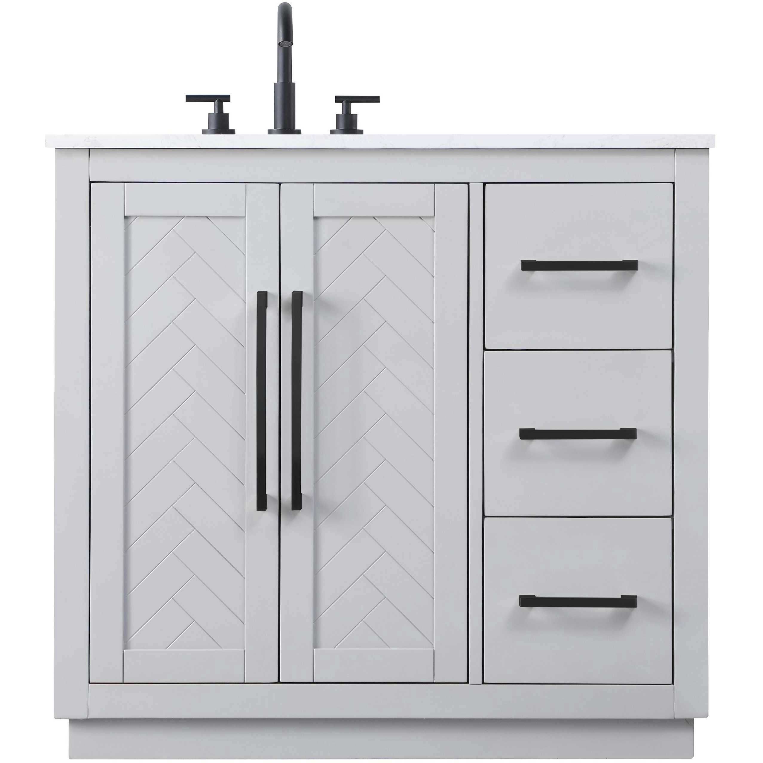Chase 36 X 34 inch Grey Bathroom Vanity Cabinet