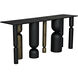 Figaro 71 X 17 inch Matte Black and Aged Brass Console