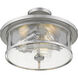 Savannah 3 Light 15.75 inch Brushed Nickel Semi Flush Mount Ceiling Light